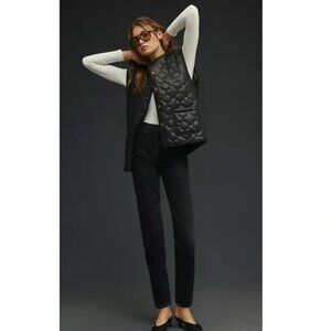 Anthropologie FRNCH Paris Gisette Faux Leather Quilted Vest NWT